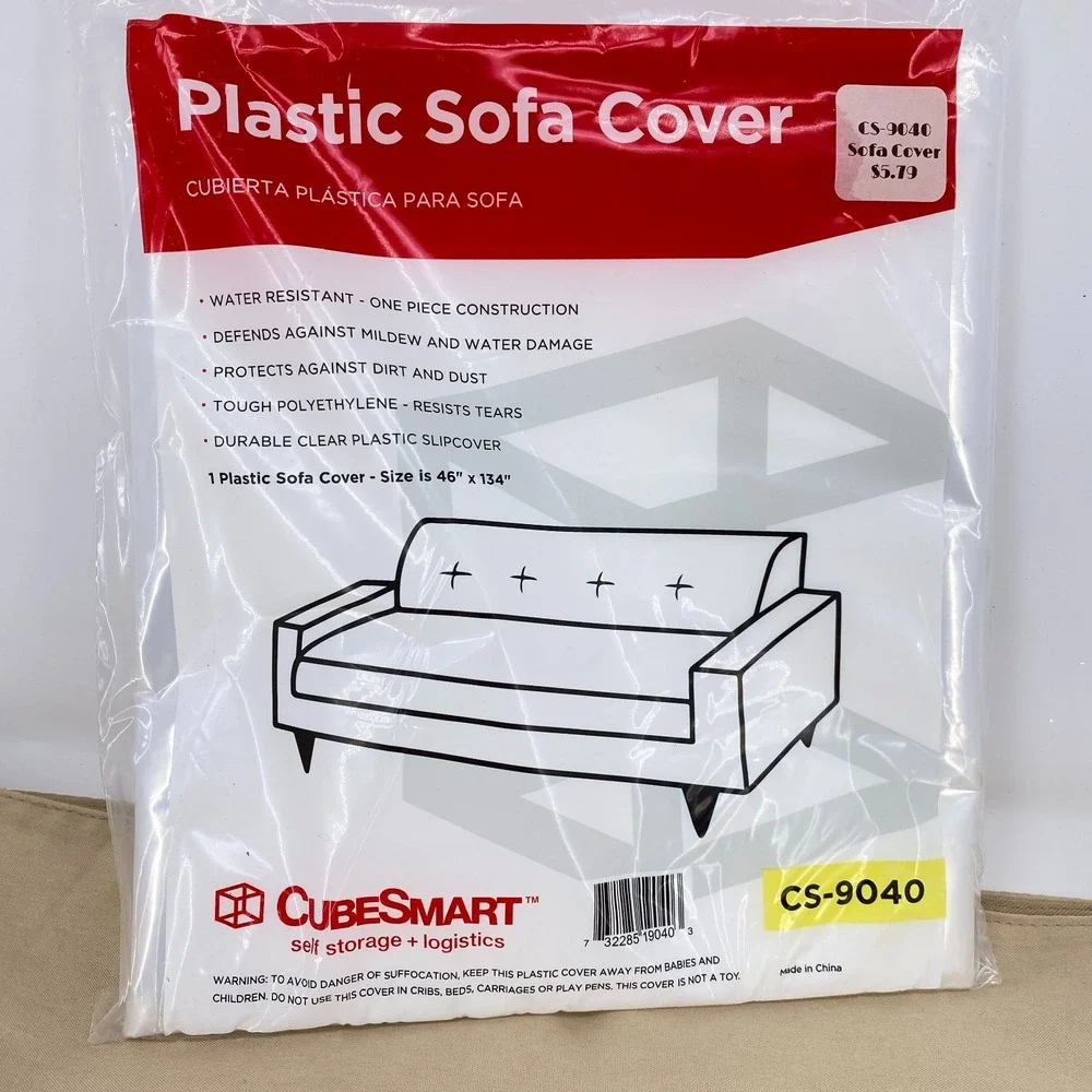 Cube Smart Plastic Sofa Chair Cover Clear Waterproof 46x134 CS-9040
